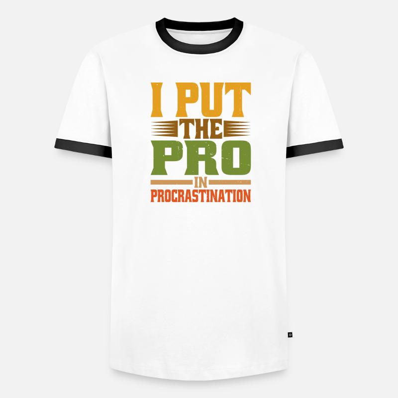 Je mets le pro dans la procrastination 20 T-shirt contrasté Homme