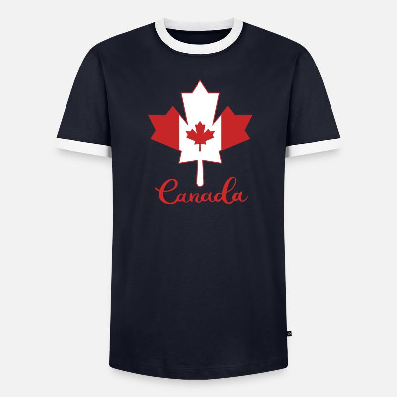 Feuille d’érable du Canada Drapeau de la Feuille d’érable du Canada T-shirt contrasté Homme