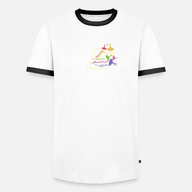 Prism Curling Light Triangle Light Spectrum Men's Ringer Shirt