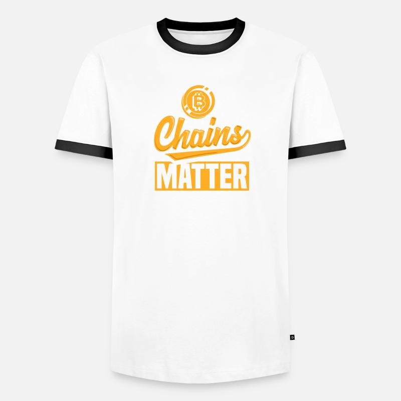 Block Chains Matter Cryptocurrency BTC Männer Kontrast-T-Shirt