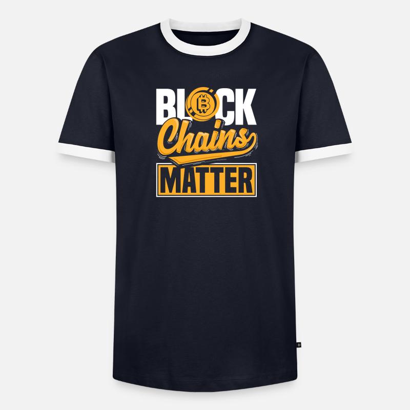 Les chaînes de blocs comptent Crypto-monnaie BTC T-shirt contrasté Homme