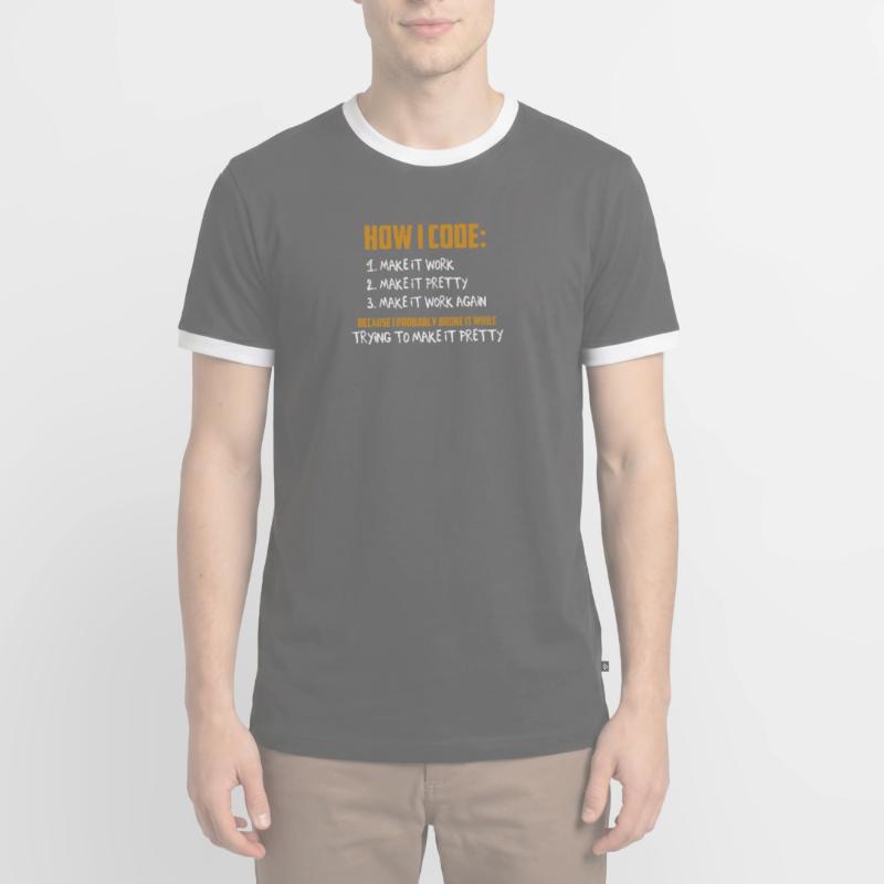 Programmeur Codeur - Codage de programmation développeur T-shirt contrasté Homme