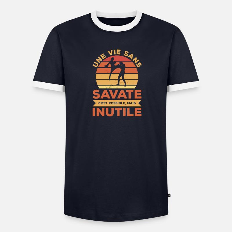 Une Vie Sans Savate C'est Possible Mais Inutile T-shirt contrasté Homme