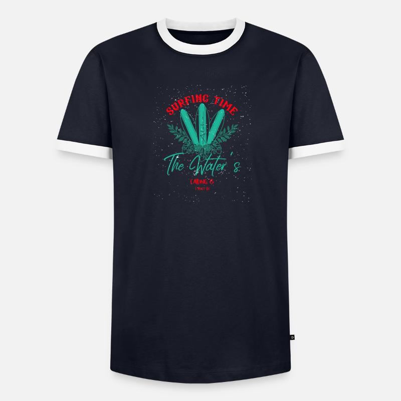 Surft auf Männer Kontrast-T-Shirt