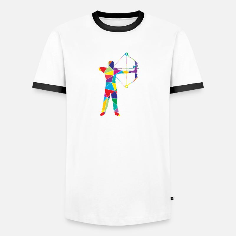 Low Poly Bogenjäger Poly Bogenjagd Männer Kontrast-T-Shirt