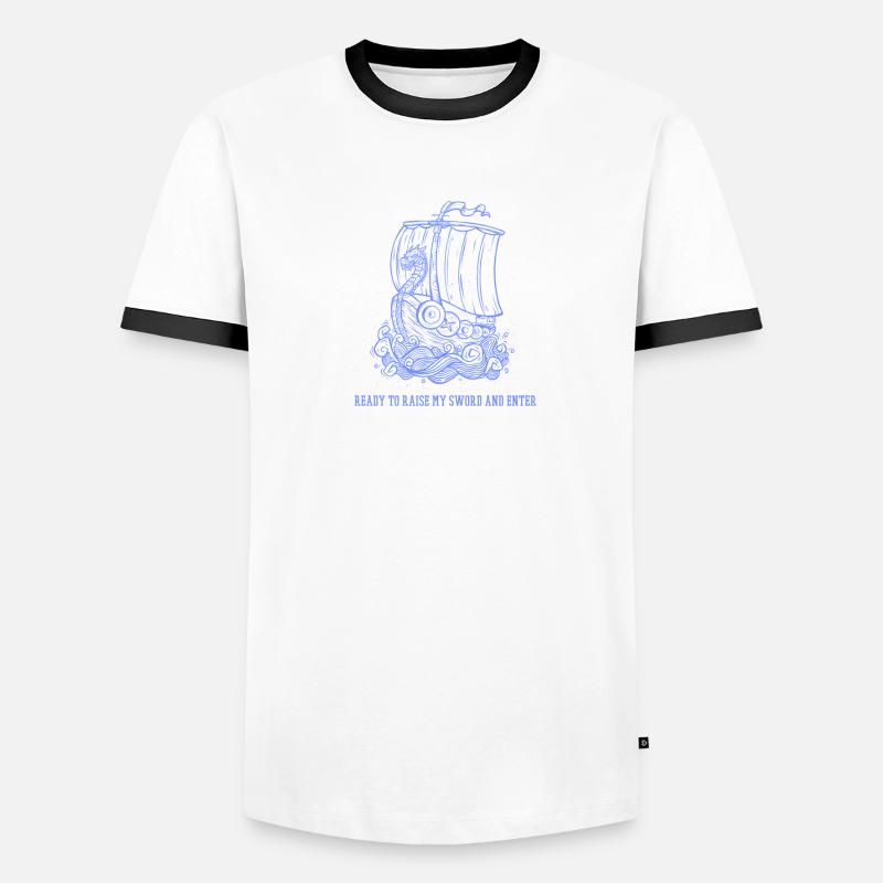 Prêt à lever mon épée et à entrer dans Valhalla Viking T-shirt contrasté Homme