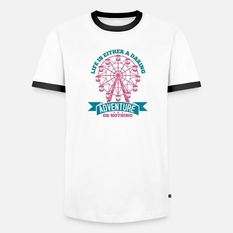 DAS LEBEN IST ENTWEDER EIN GEWAGTES ABENTEUER ODER NICHTS Männer Kontrast-T-Shirt