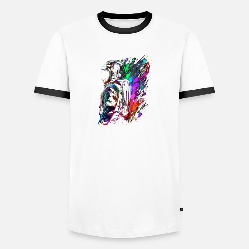 Outer Space Splash Art Bunte Spaß Spaceman Männer Kontrast-T-Shirt