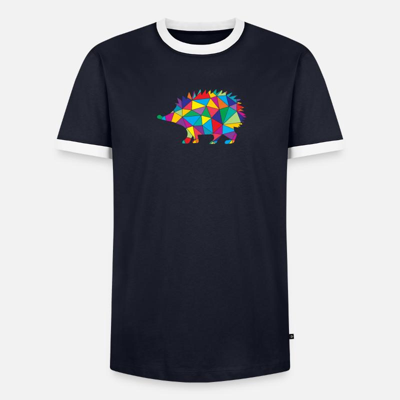 Hérisson Polygone Low Poly Animal T-shirt contrasté Homme