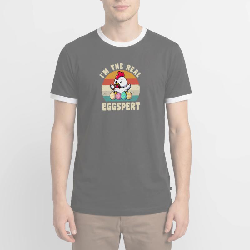 Eggspert Easter Easter Eggs Easter Chicken Men's Ringer Shirt