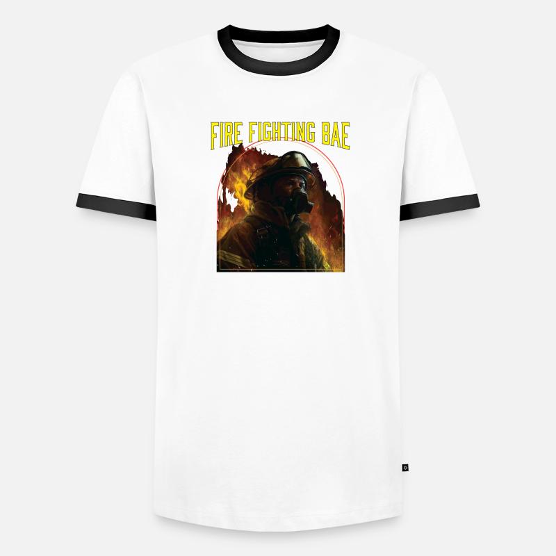 Fire Fighting Bae Fire Rescue Firefighting Men's Ringer Shirt