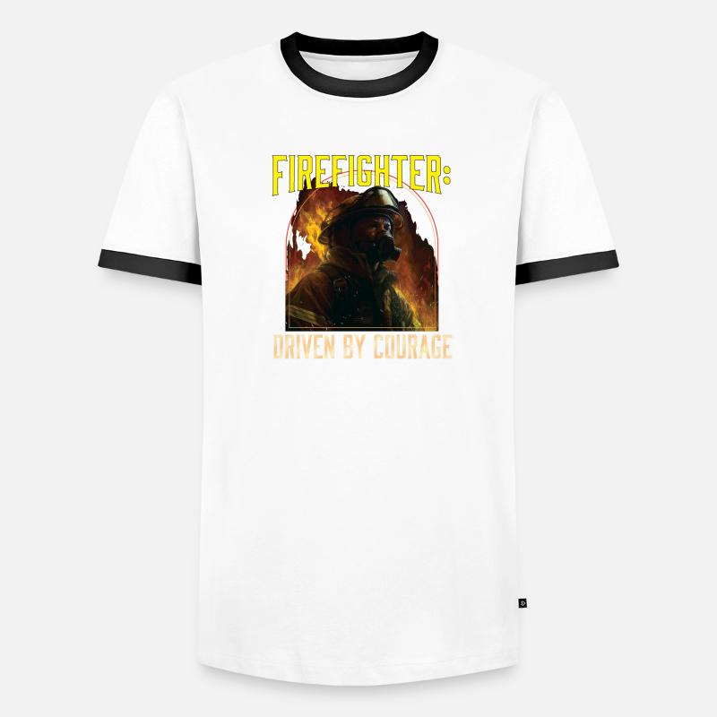 Firefighter: Driven by Courage Firefighting Men's Ringer Shirt