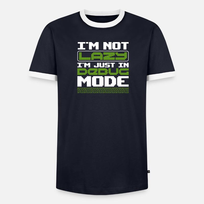 Pas paresseux en mode de débogage Code de programmation de l’algorithme T-shirt contrasté Homme