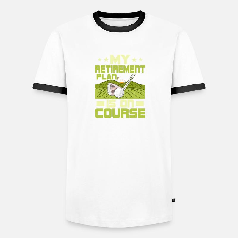 Mon plan de retraite est sur le parcours Golf Golf T-shirt contrasté Homme