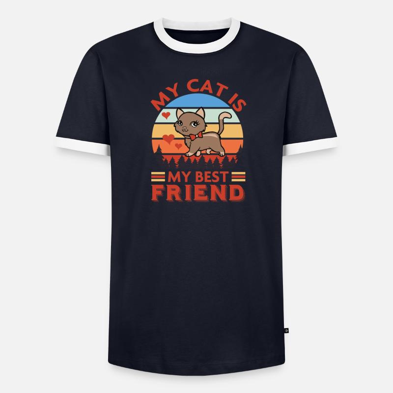 Mon chat est mon meilleur ami T-shirt contrasté Homme