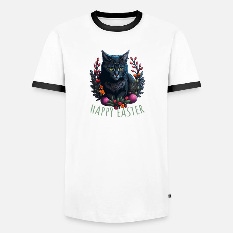 cute cat in easter & spring happy easter Men's Ringer Shirt