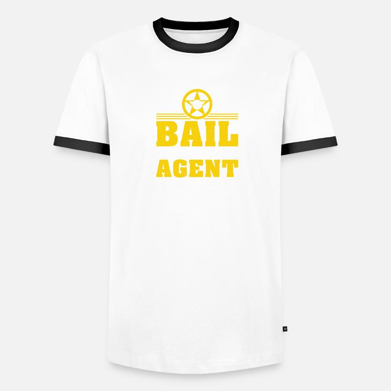 Drôle de badge pour agent d’exécution de la mise en liberté sous caution, T-shirt contrasté Homme