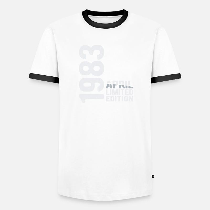 Avril 1983 édition limitée Année de naissance T-shirt contrasté Homme