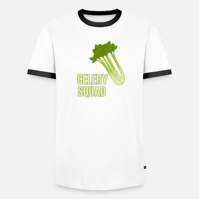 Celery Squad Vegetables Healthy Leeks Men's Ringer Shirt