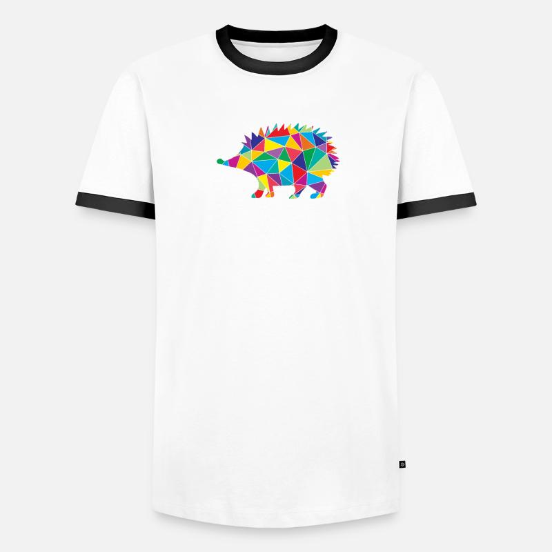Hérisson Polygone Low Poly Animal T-shirt contrasté Homme