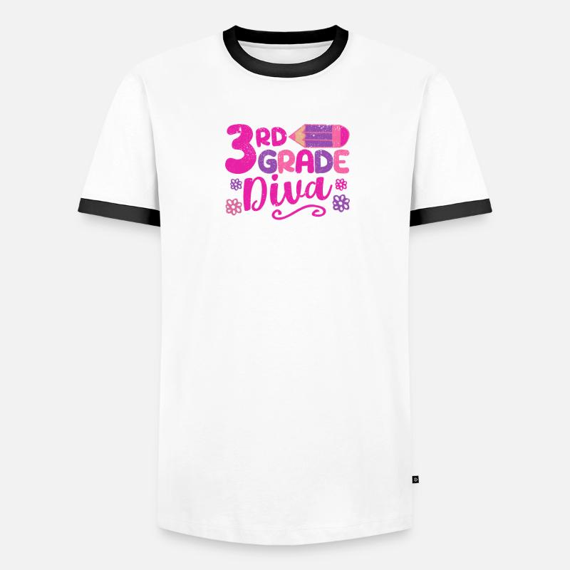 3rd Grade Diva Funny Third Grader Teacher Men's Ringer Shirt