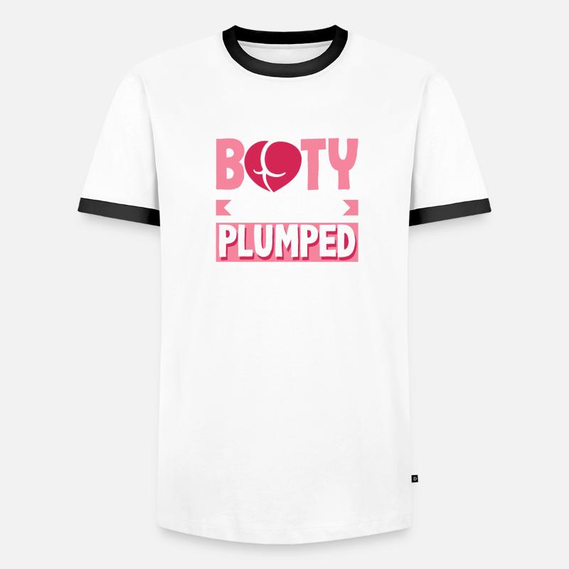 Bubblicious Booty: Pumped, Plumped, and Perky Männer Kontrast-T-Shirt