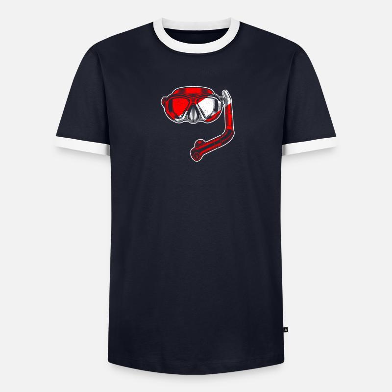 Masque de plongée Snorkel Diver Down Flag Plongée T-shirt contrasté Homme