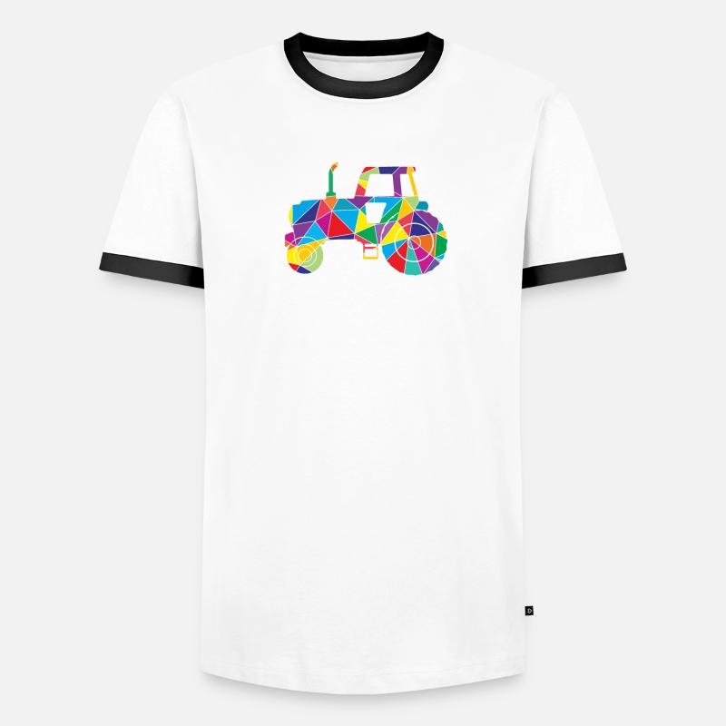 Low Poly Farm Tractor Poly Farm Men's Ringer Shirt