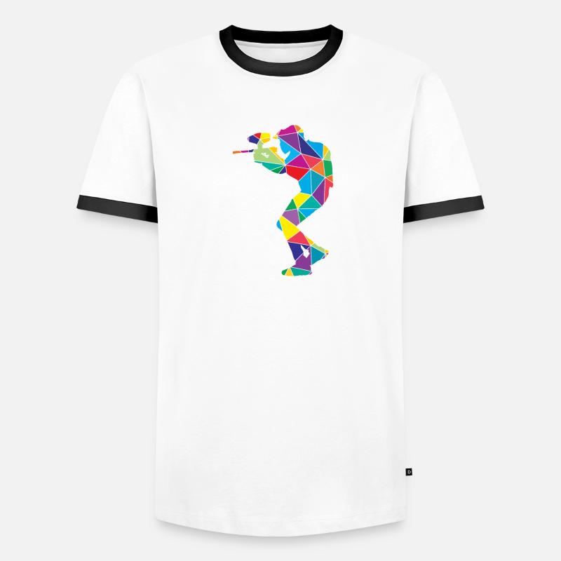 Low Poly Shooting Polygon Paintball T-shirt contrasté Homme