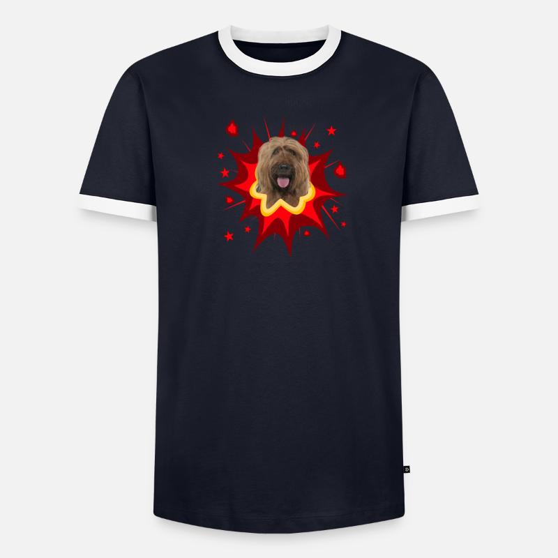Conception de chien comique - Pow - Briard T-shirt contrasté Homme