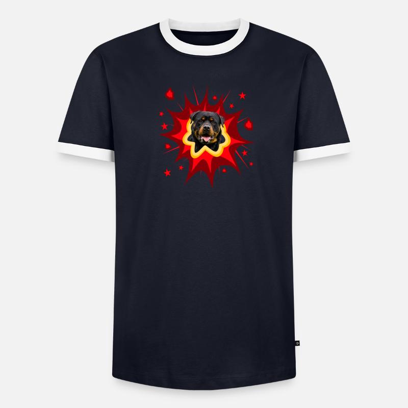 Conception de chien comique - Pow - Rottweiler T-shirt contrasté Homme