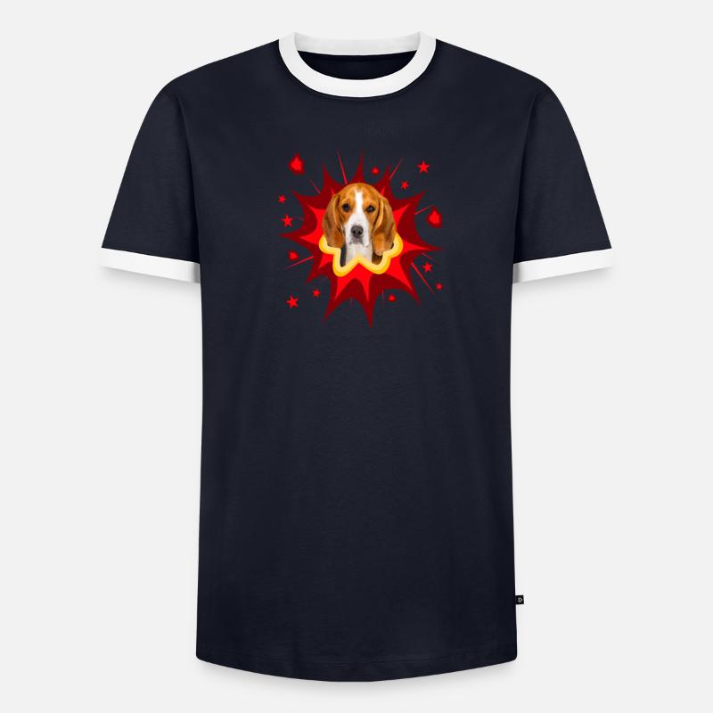 Conception de chien comique - Pow - Beagle T-shirt contrasté Homme