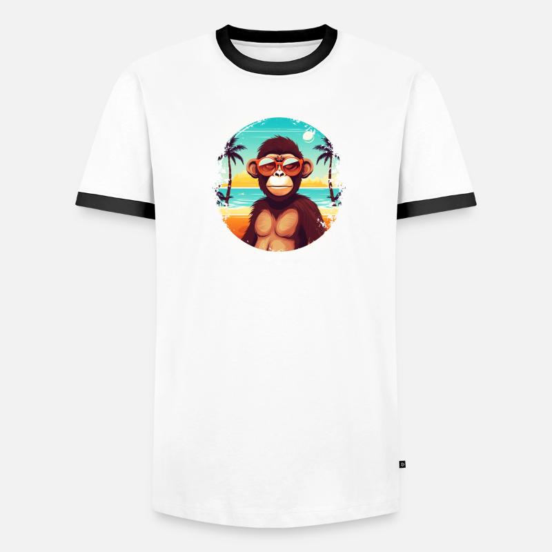 Beach Breeze et Monkey Ease: Cool Summer Fun T-shirt contrasté Homme
