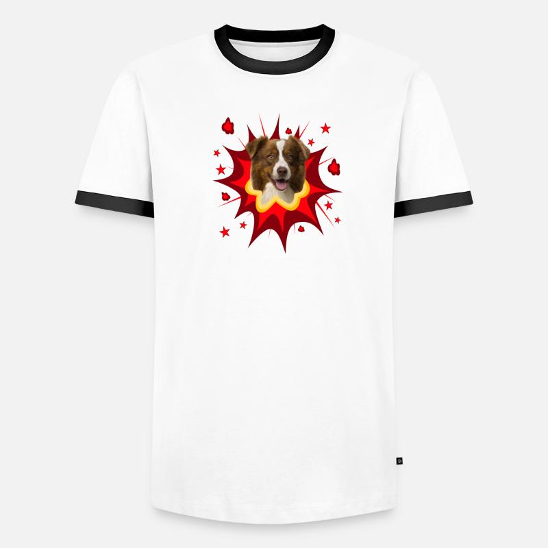 Conception de chien comique - Pow - Border Collie T-shirt contrasté Homme