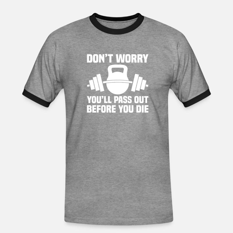 S’évanouir avant de mourir - T-shirt contrasté Homme - gris chiné/noir