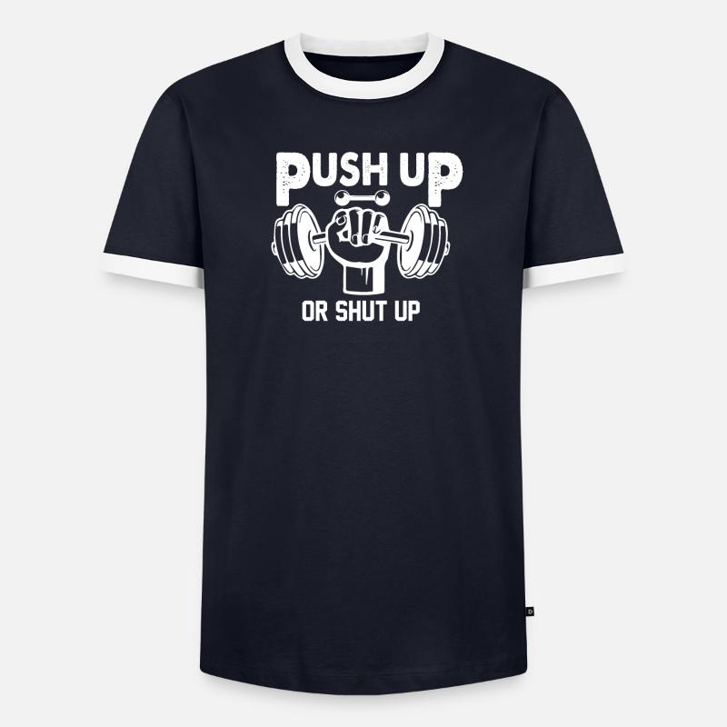 Hochschieben oder Klappe halten - - Männer Kontrast-T-Shirt - undefined