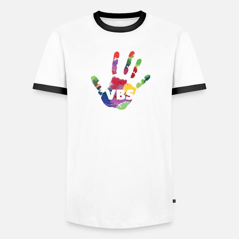 VBS Camp Aquarelle Impression de Main Bible de Vacances T-shirt contrasté Homme