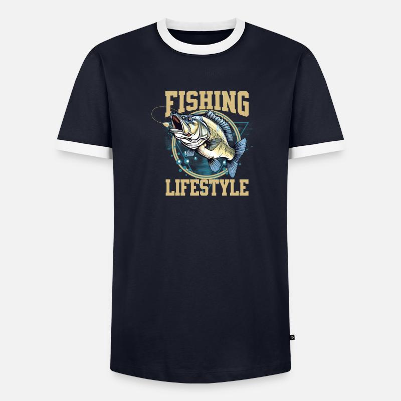 Mode de vie de la pêche T-shirt contrasté Homme