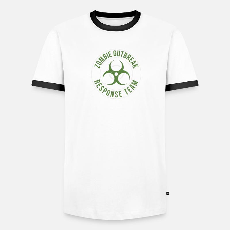 Zombie Outbreak Response Team Halloween Apocalypse Men's Ringer Shirt