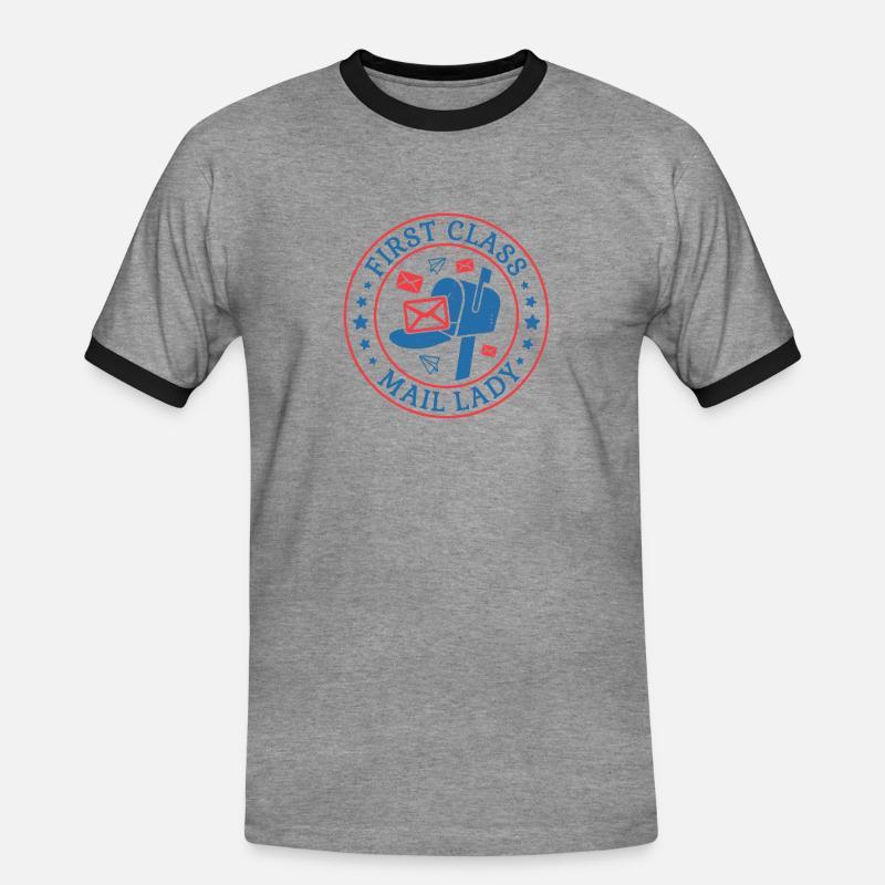 Postbote Postbotin Post Briefträger - Männer Kontrast-T-Shirt - Grau meliert/Schwarz