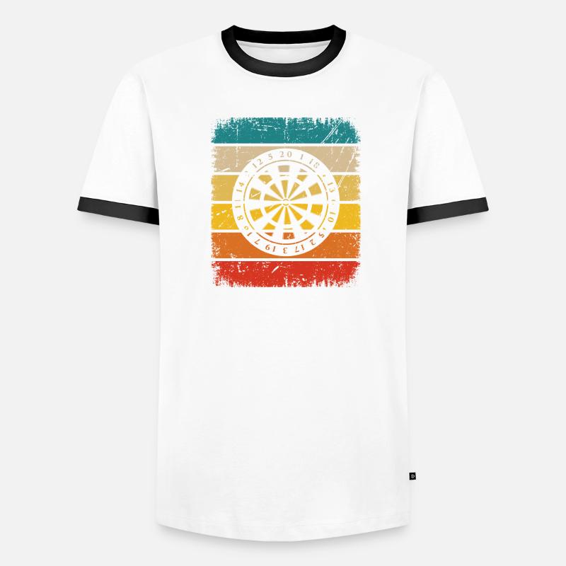 Rectangle rétro - Jeu de fléchettes - T-shirt contrasté Homme