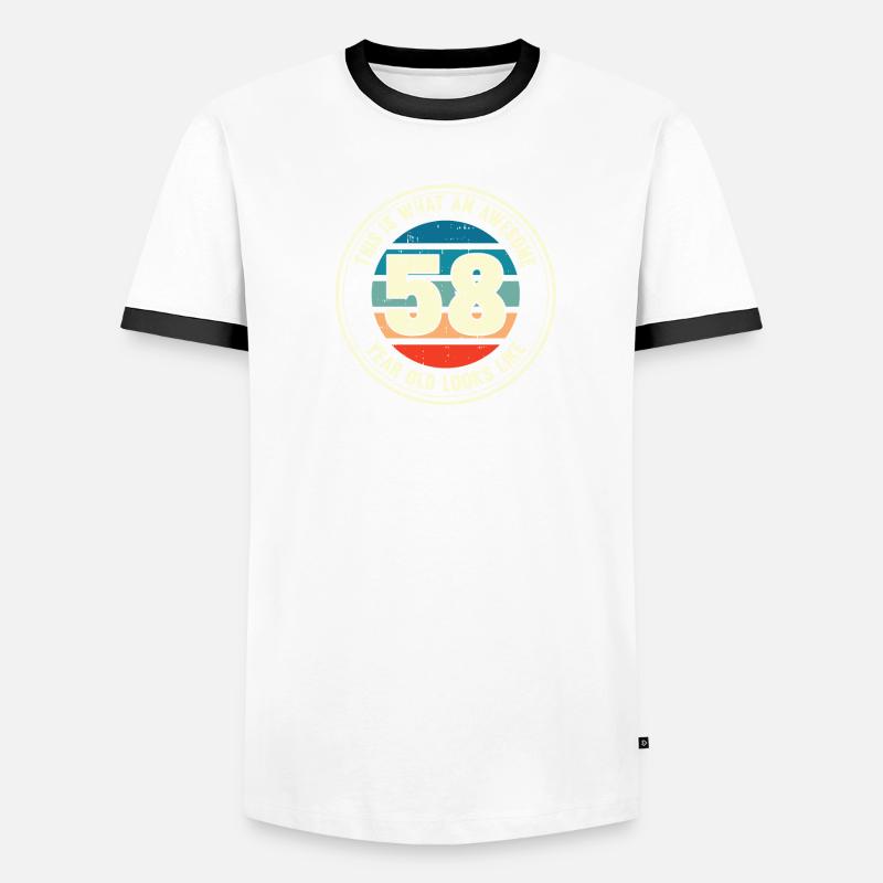 58. Geburtstag so sieht man mit 58 Retro Geschenk Männer Kontrast-T-Shirt