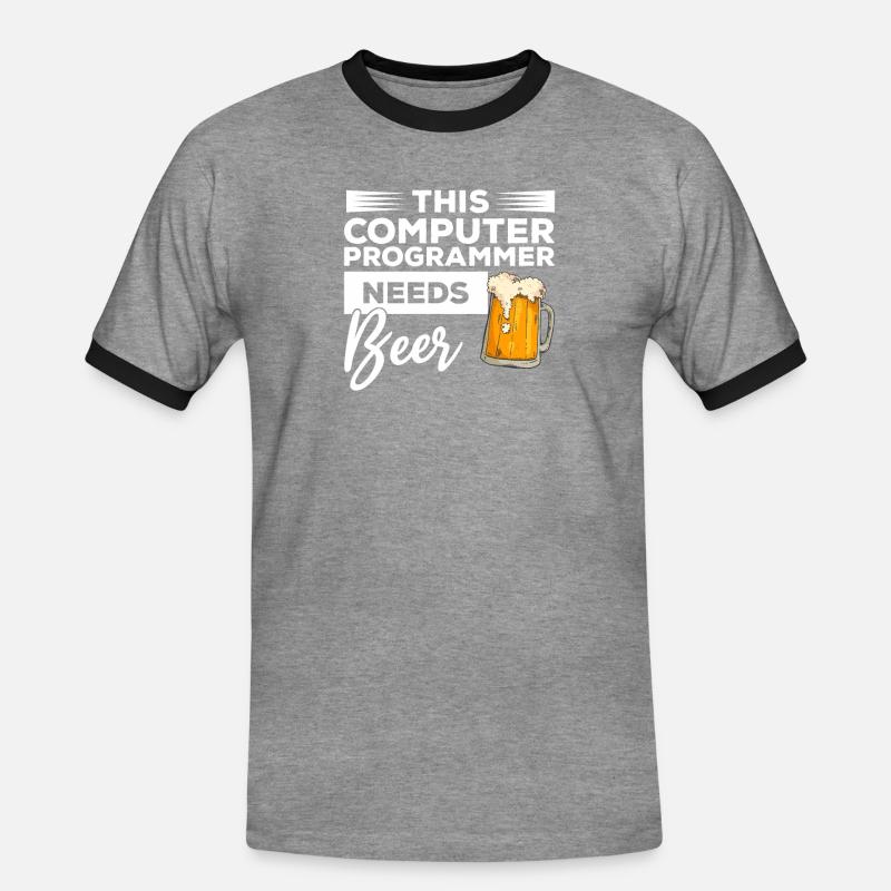 Dieser Computerprogrammierer braucht Bierprogrammierung - Männer Kontrast-T-Shirt - Grau meliert/Schwarz