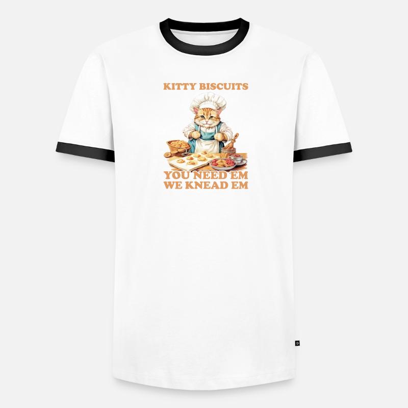 Kitty Biscuits Cat Cat Biscuits Baker Baker T-shirt contrasté Homme