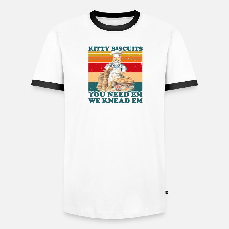 Kitty Biscuits Cat Cat Biscuits Baker Baker T-shirt contrasté Homme