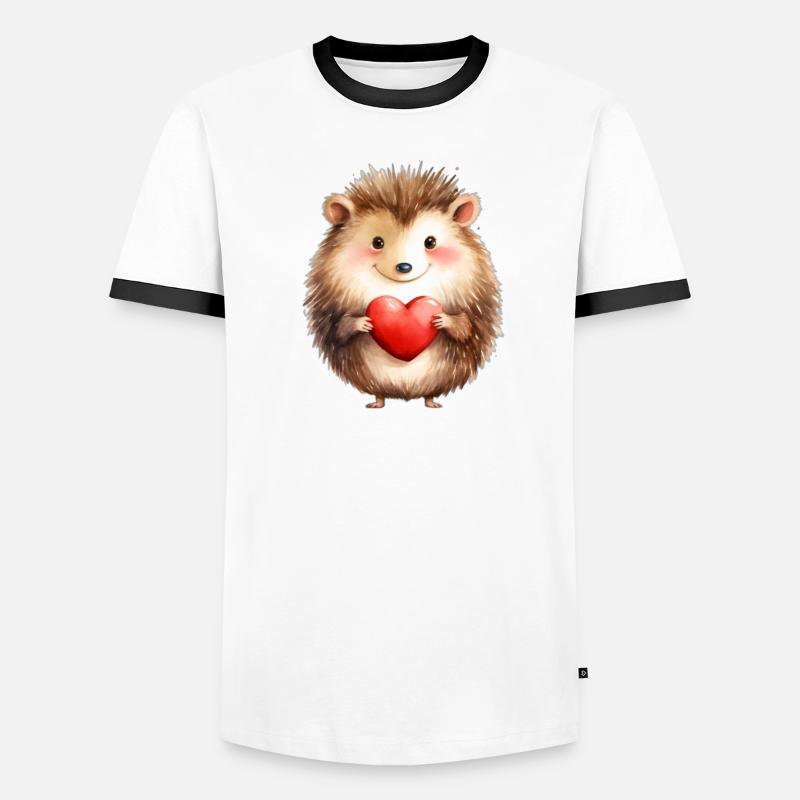 Igel mit Herz Männer Kontrast-T-Shirt