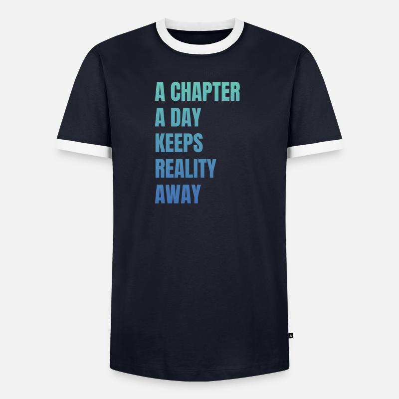 Ein Kapitel Pro Tag - Lehrer Lesen Männer Kontrast-T-Shirt