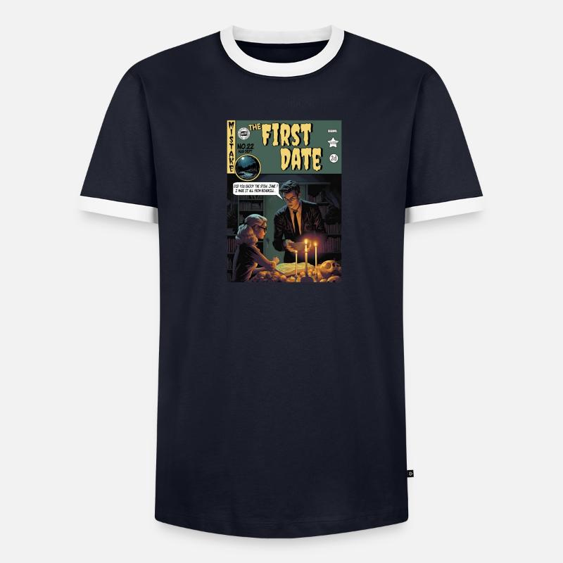 Retro Horror Comic - Das erste Date Männer Kontrast-T-Shirt
