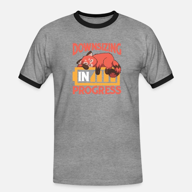 Downsizing In Progress 24 - Männer Kontrast-T-Shirt - Grau meliert/Schwarz