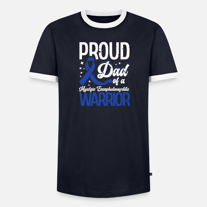 Stolzer Vater Eines Myalgische Männer Kontrast-T-Shirt